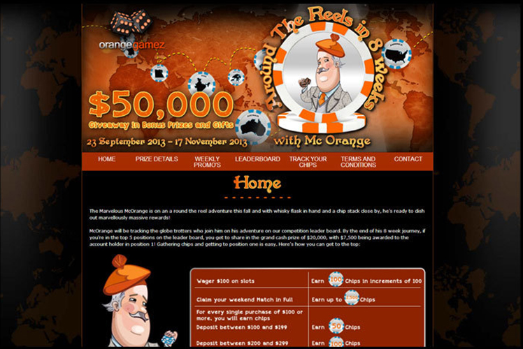 Orange Gamez journey webpage